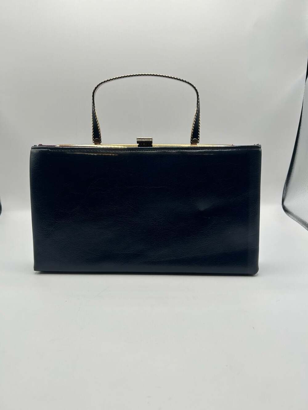 Vintage Andé Black Frame Handbag with Gold Tone Hardware - Picture 4 of 9